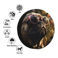 thumbnail image 4 of Salouo Pug Wearing Sunglasses Flowers Print Spare Tire Cover 14-17 inch Spare Tire Protector Universal Tough Tire Wheel Cover for Trailer SUV and Truck-16 inch, 4 of 6