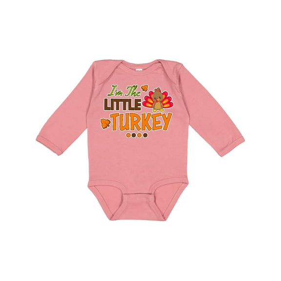 Inktastic Thanksgiving Im the Little Turkey Boys or Girls Long Sleeve Baby Bodysuit