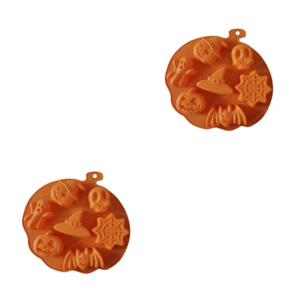 Toystoory Molde de silicona para Halloween, moldes para pastel de cubitos de hielo, moldes para repostería, molde para hornear calabaza, galleta Como se muestra 2Conjunto