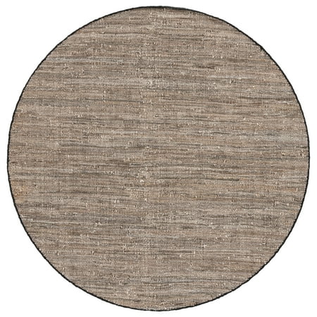 SAFAVIEH Rag Rug Lacework Distressed Area Rug, Beige/Black, 6' x 6' Round