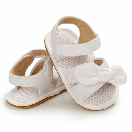 

Binwwede Baby Girl Summer Bow Sandals Soft-soled Non-slip Open-toed Flat Shoes Baby pre-walkers Hxx