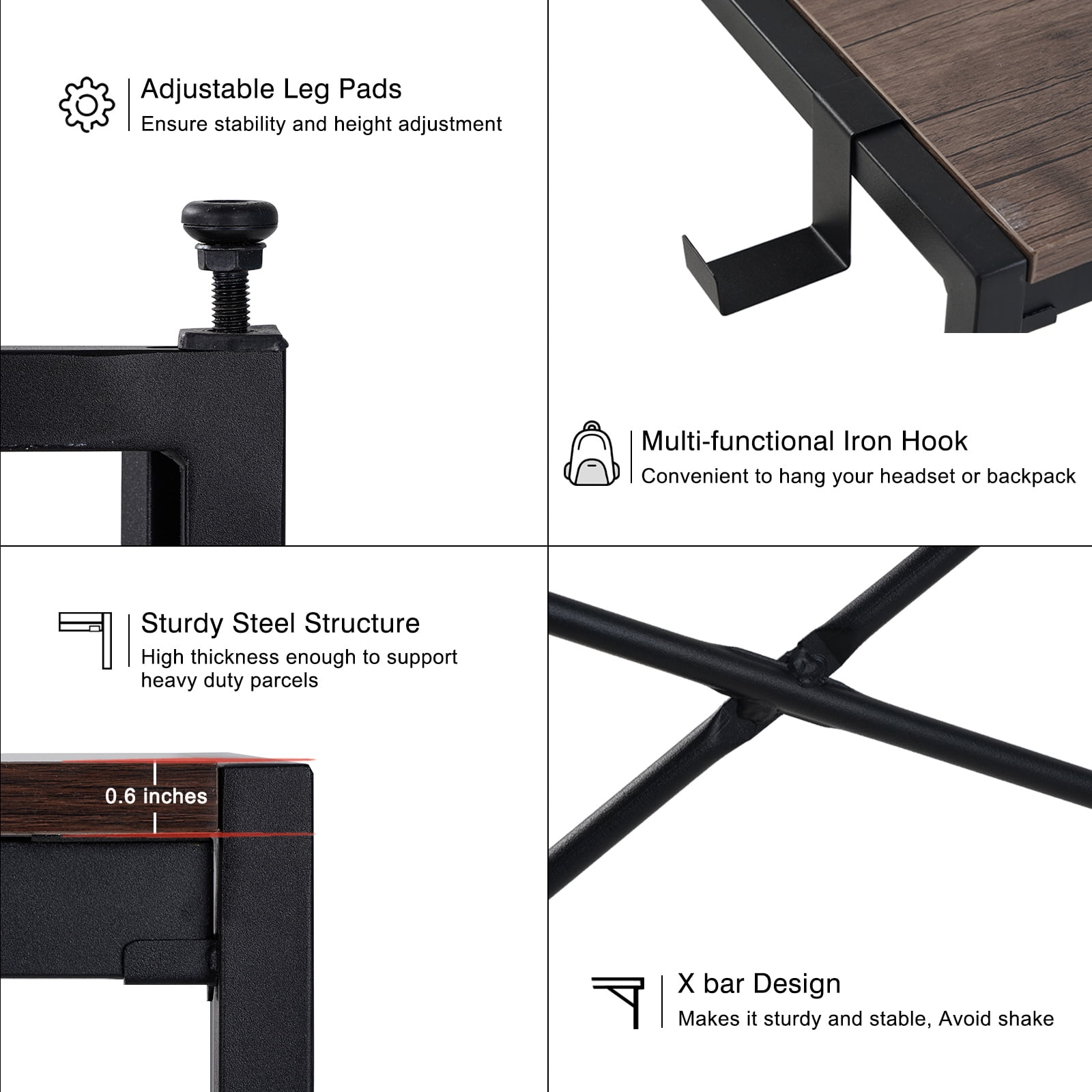 Resenkos Portable Folding Computer Desk, Home Office Table Writing Study Desk