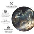 thumbnail image 3 of Fuzoiu Space White Horse Print Leather Coasters Set,Drink Coasters Set of 4,for Tabletop Protection, Durable PVC Coasters,Home Décor and Housewarming Gift-Round Shape, 3 of 6