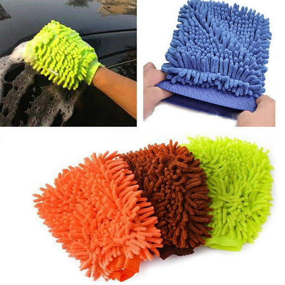 SPRING PARK 1Pc Car Wash Washing Microfiber Chenille Mitt Auto Cleaning Glove Dust Washer