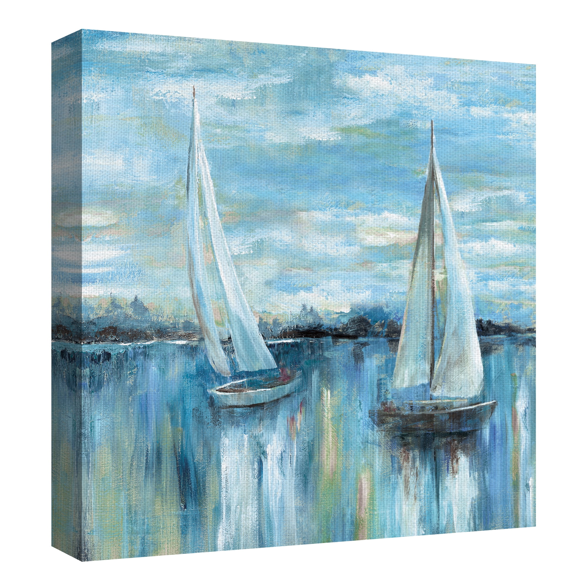 Masterpiece Art Gallery A Boat's Evening on the Bay Square by Nan Canvas Art Print 35" x 35"