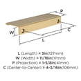 thumbnail image 3 of Amerock Streamline II 5 inch (127mm) Length Champagne Bronze Cabinet Finger Edge Pull, 25 Pack, 3 of 4