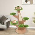 thumbnail image 2 of Gymax 50'' Pine Shape Cat Tree for Indoor Cats Cute Multi-level Cat Tower Green, 2 of 10