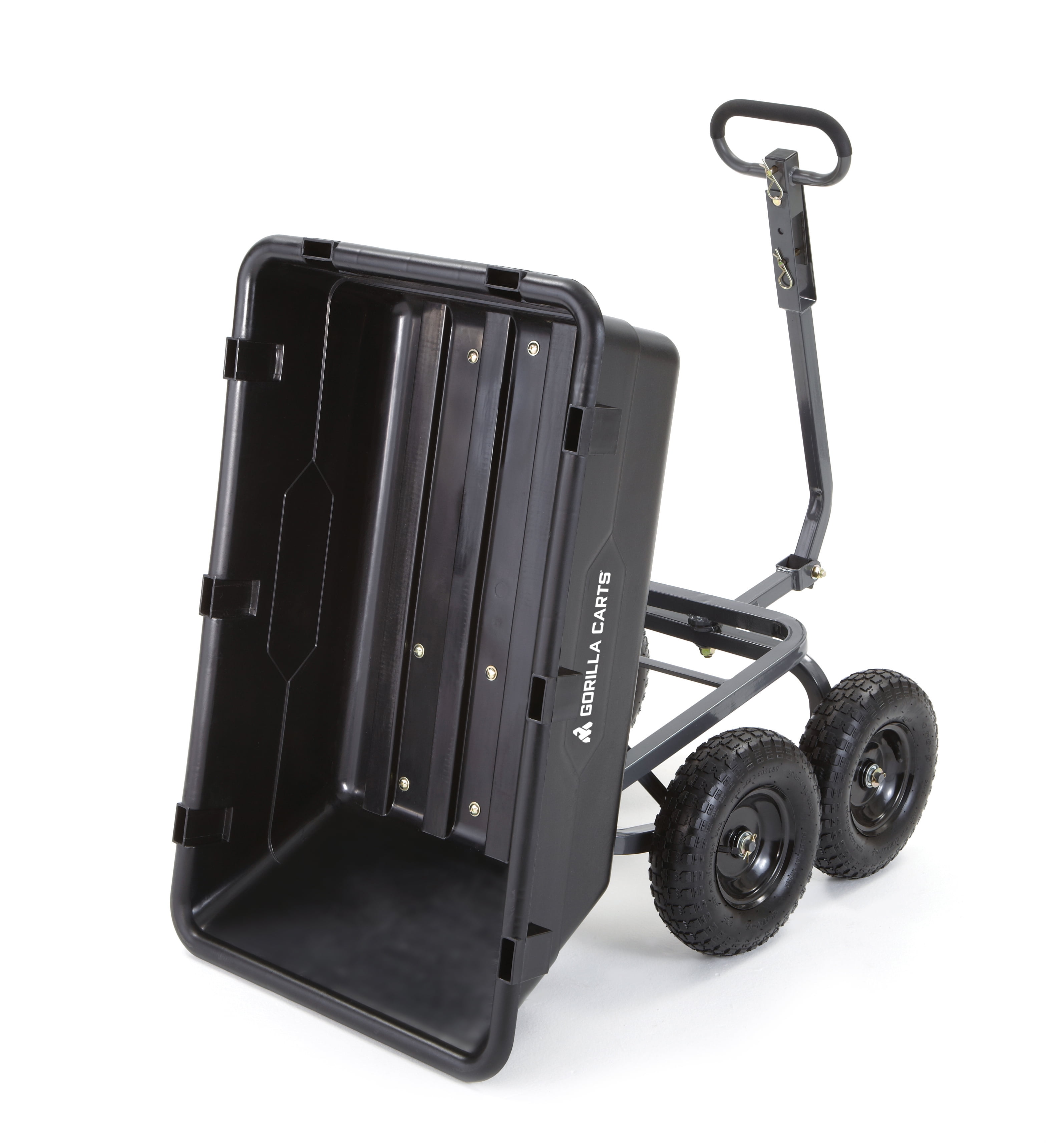 Gorilla Carts GOR6PS Heavy-Duty Poly Yard Dump Cart w/ 2-In-1 Convertible Handle 
