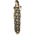 thumbnail image 4 of Bimba Long Maxi Gown Floral Rayon Dress- Both Side Slits Classic Summer Wear, 4 of 5