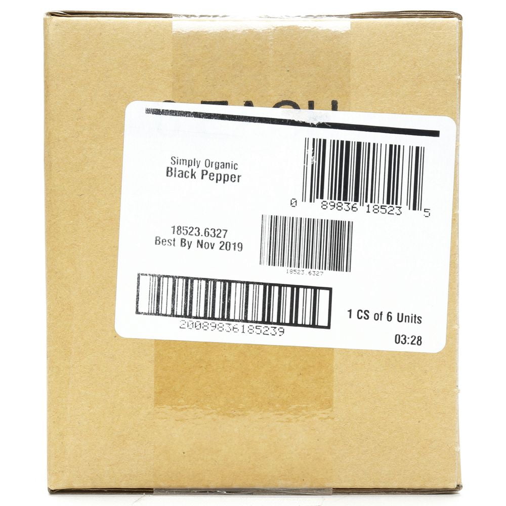 Simply Organic Black Pepper, 2.31 Ounce -- 6 per Case.