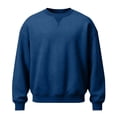 thumbnail image 4 of LEKWK Crewneck Sweatshirts for men Long Sleeve Casual Pullover Activewear Athletic Tops Classic Fit Comfortable Basic Fall Winter Shirt for Gym Workout Running Outdoor Blue XL, 4 of 5