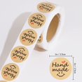 thumbnail image 3 of 1000PCS Kraft Paper Gift Tags, "Handmade" Round Sticker Natural Kraft Paper (2 Rolls), 3 of 5