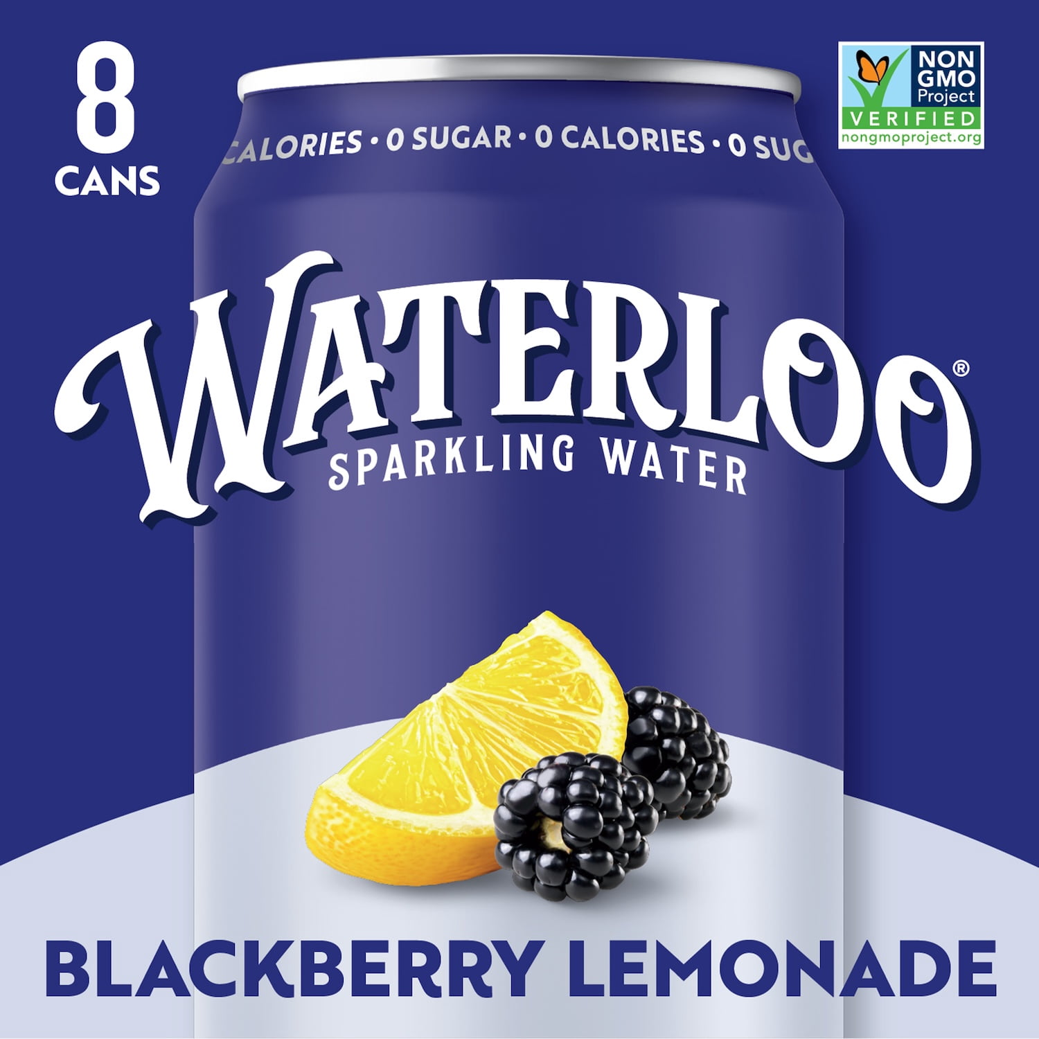 (3 pack) Waterloo Sparkling Water, Blackberry Lemonade, 12 fl oz, 8 Pack Cans