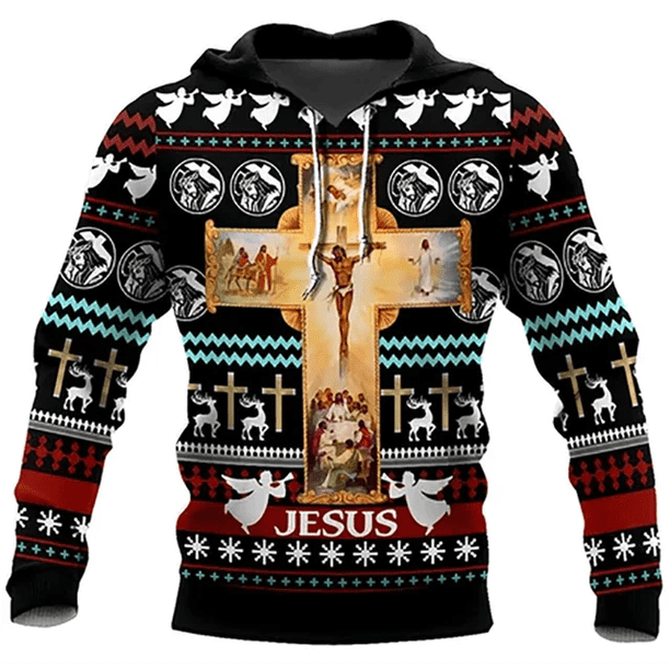 Sudaderas con capucha festivas de gran tamaño de Papá Noel y ciervo para hombre, ropa con estampado 3D de árbol de Navidad, sudaderas de Stranger Things pip boy, ropa