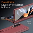 thumbnail image 7 of Allytechgroup Galaxy Z Fold 4 5G Case with Screen Protector, Premium PU Leather Shockproof Ring Buckle Stand Bumper Anti-Scratch Full Body Protective Case for Samsung Galaxy Z Fold 4, Red, 7 of 7