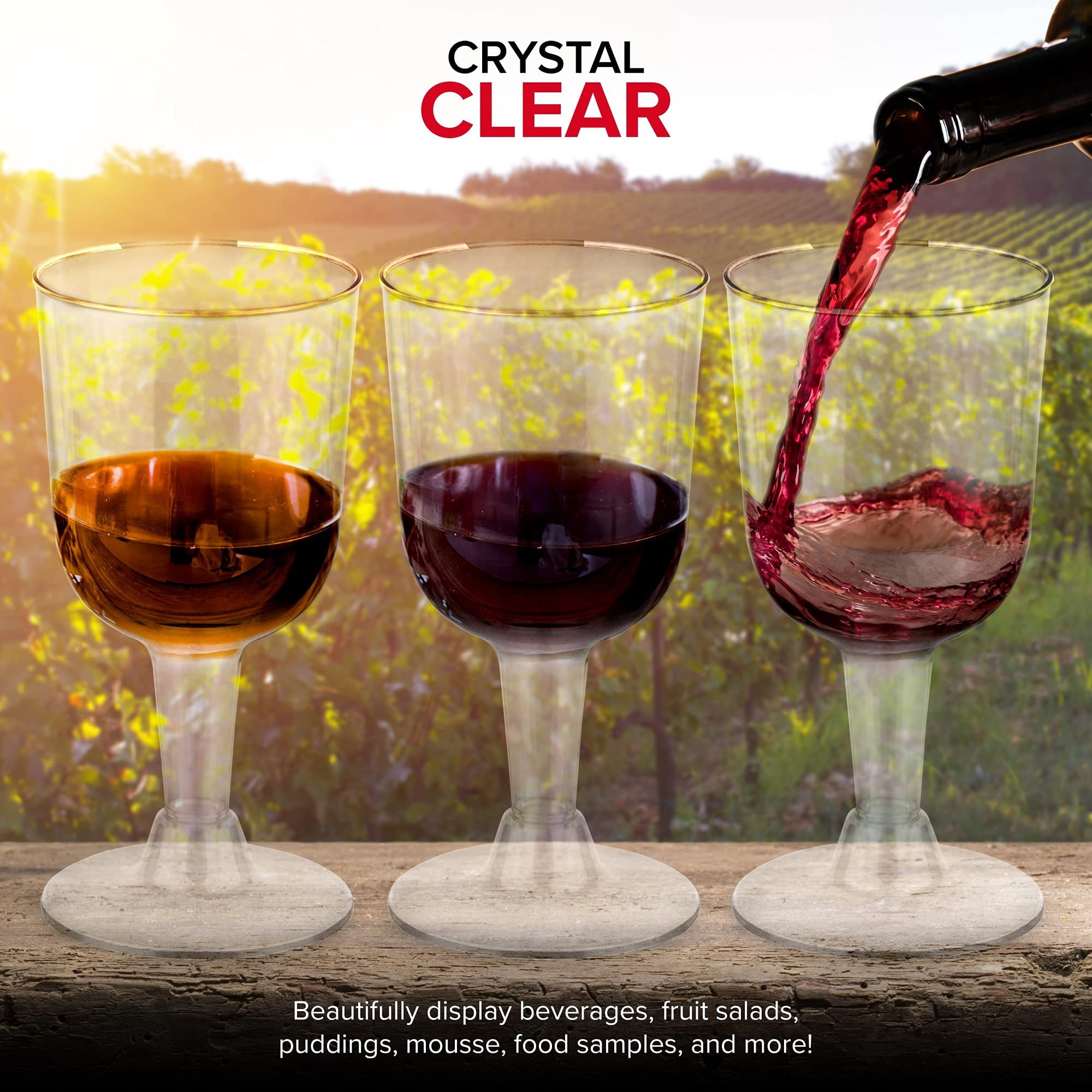 Stock Your Home 5 oz Clear Plastic Wine Glass (80 Pack) - BPA Free & Recyclable - Shatterproof Wine Goblet - Disposable & Reusable Cups for Champagne, Dessert, Food Samples, Catering, Weddings
