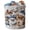 A, variant on Quilted Laundry Hamper with Handles, Large Fabric Storage Basket for Clothes & Toys, Decorative Round Bin for Bedroom, Dorm, Aesthetic Boho Home Organization Bag, 16"D x 22"H, 1PC
