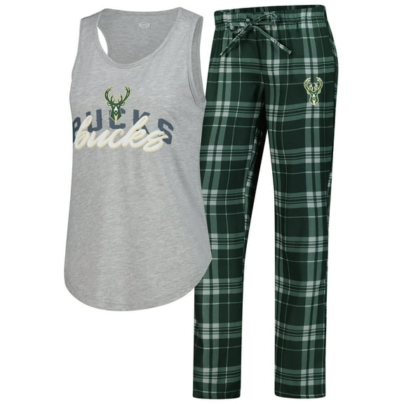 Women's Concepts Sport Hunter Green Milwaukee Bucks Regulate Tank & Pant Set
