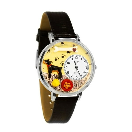 Doberman Pinscher Watch in Silver (Large)