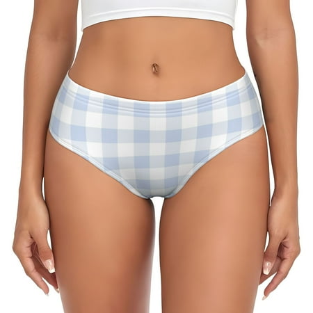 Womens Underwear - Blue Checkboard No Show Seamless Underwear for Women  Soft Stretch Womens Panties  Hipster Ladies Panties Bikini Underwear Briefs