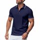 thumbnail image 1 of Blusa y camisa de manga corta con cuello vuelto para hombre, de verano, de malla, informal, holgada, con solapa y botones, de poliéster., 1 of 9