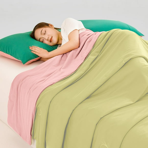 XYAIYT Cooling Cool Ice Silk Summer Cooling Quilt for Bed Home Dormitory Students Lightweight Breathable Relaxeder 78.7x59.1in Easy Wash Modern Design Perfect for Hot Weather and AC Rooms(Pink)