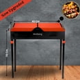 thumbnail image 2 of Wellberg Flip Charcoal Barbeque Grill (Red) | Portable Outdoor BBQ, Durable Iron Body, Compact & Stylish Design, 2 of 6