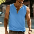 thumbnail image 6 of DxhmoneyHX Mens Tank Tops Wicking Muscle Blouse Summer V Neck Sleeveless Half Button Shirts Loose Gym Workout Athletic Tees, 6 of 9