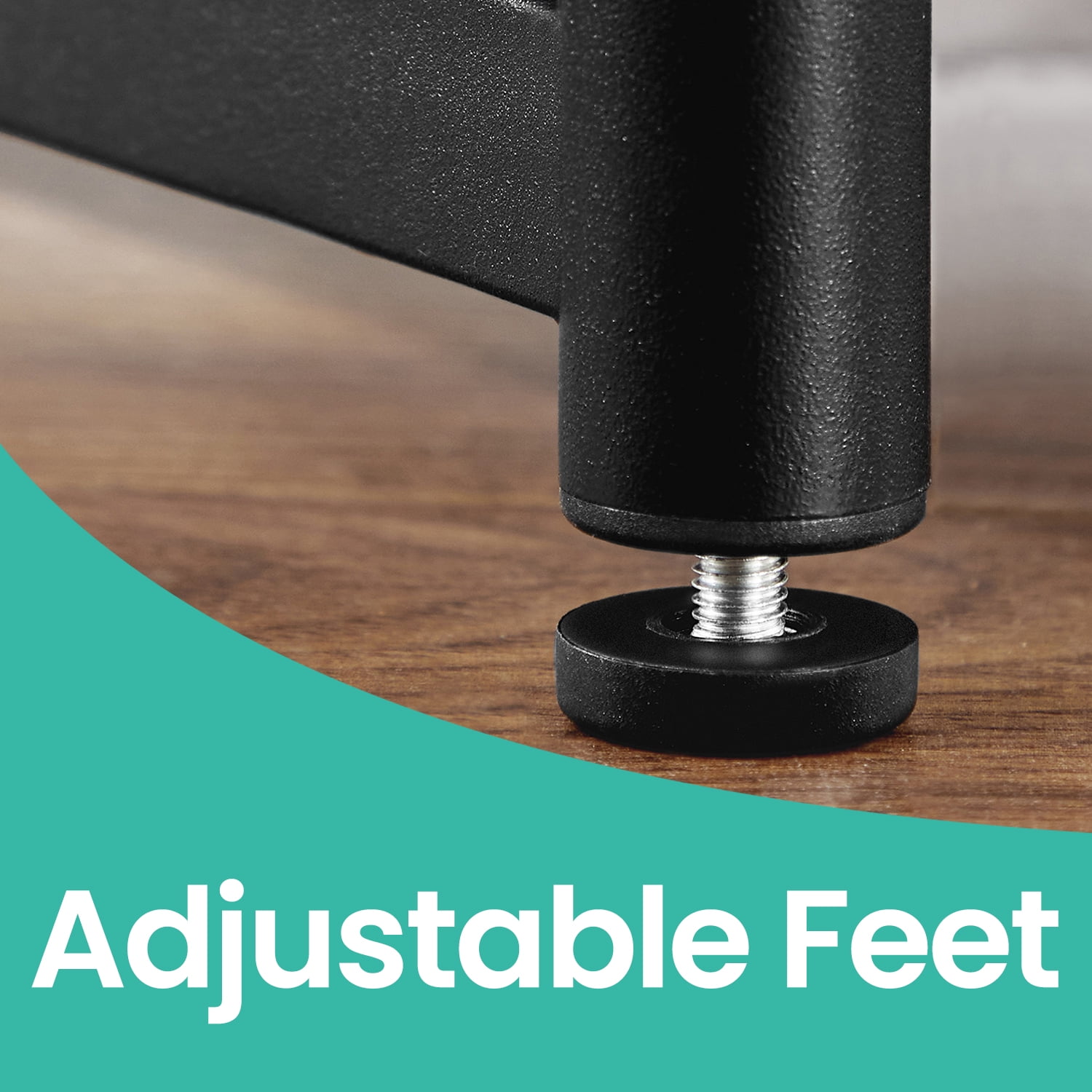 LEDREM Industrial 2-Pack Accent End Tables, Sturdy Steel Frame & Particleboard, Easy assembly, Adjustable Feet Slim Side Table, Greige and Black