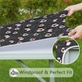 thumbnail image 6 of Black Christmas Snowman Pattern Square Fitted Tablecloth with Elastic Edge,Square Table Cover,Washable Elastic Table Cover for Home Kitchen Party Decor 36"x36", 6 of 6