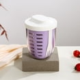 thumbnail image 1 of melotizhi Portable Picnic Party Fruit Salad Storage Cup With Lids And Fork 20 Oz Fruit Storage Containers For Fridge With Removable Colander Leak Proof Keep Fruits Berry Salad Fresh Longer, Purple, 1 of 7