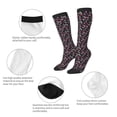 thumbnail image 3 of Xecao Daisies Flowers print thigh-high socks, crafted for both men and women with a stretchy, high-opaque design perfect for daily wear, 3 of 6