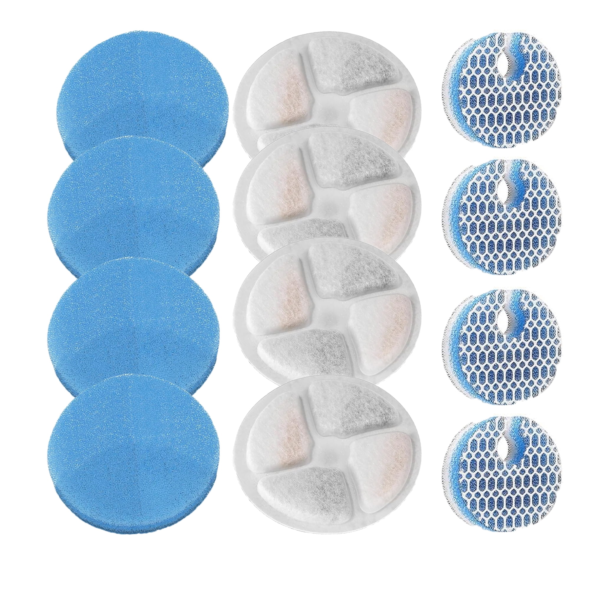 Genligt 36 Pack Activated Carbon Sponges Foam Filters, for 67OZ/2L Homtyler Stainless Steel Automatic Cat Water Fountain Filters