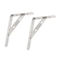 thumbnail image 3 of Paquete de 4 soportes para estantes resistentes, triángulo de trípode de 6 pulgadas para estantes flotantes de bricolaje Zulema Soportes de pared de acero inoxidable, 3 of 8