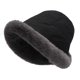 thumbnail image 1 of Sombrero de pescador peludo de invierno para mujer, sombrero cloche de piel sintética con ala enrollada y forro polar, negro, 1 of 4
