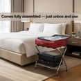 thumbnail image 2 of USTECH - Foldable Metal Luggage Rack with Extra Shelf, Heavy Duty Suitcase Stand for Guest Room, Bedroom, Hotel or Travel, 2 of 8