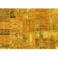thumbnail image 1 of Ahgly Company Machine Washable Indoor Rectangle Patchwork Yellow Transitional Area Rugs, 5' x 7', 1 of 4