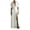 White, variant on Women’s Maxi Gown Deep V Neck Dolman Short Sleeve Satin Ruched Empire Waist High Thigh Slit Flowy Long Formal Dress Elegant Solid Silky Dress for Wedding Guest and Bridal Party
