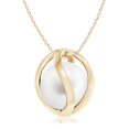 thumbnail image 2 of ANGARA Freshwater Cultured Pearl Cage Pendant in 14K Yellow Gold for Women | June Birthstone, Birthday, Anniversary, Jewelry Gift for Women | Pearl Necklace, 2 of 9