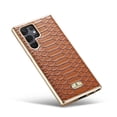 thumbnail image 5 of Dteck for Samsung Galaxy S22 Ultra 6.8 inch 2022 Case, Premium PU and TPU Python Plating Back Cover All-Round Protection Shockproof Protective Case for S22 Ultra Ladies Women Men, Brown, 5 of 7