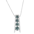 thumbnail image 2 of 14kt White Gold 0.5 ct. TDW Round-cut Blue Diamond Pendant Necklace, 2 of 4