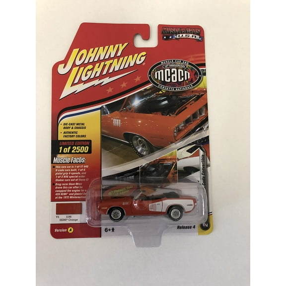Johnny Lightning Muscle Car 1971 Plymouth Cuda Convertible Diecast Car