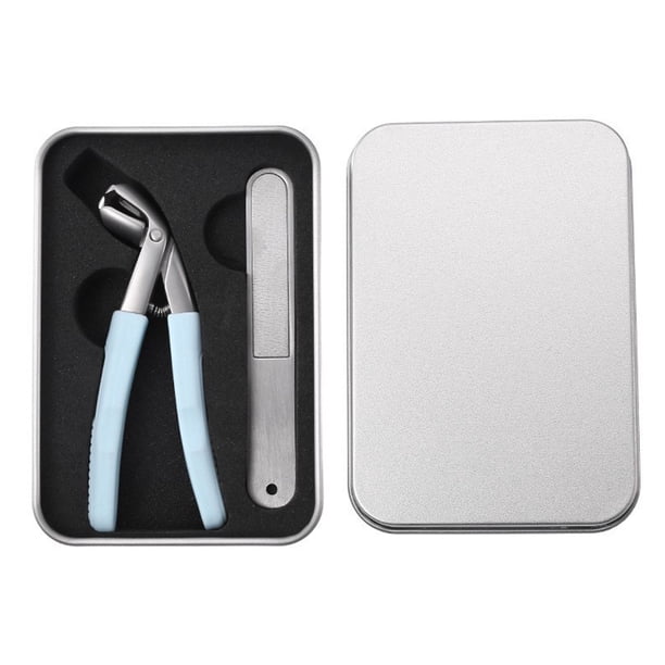Qarigey Juego de tijeras para codos de acero inoxidable, resistentes y duraderas, para cortar fácilmente las uñas, juego de tijeras para Juegos de manicura Azul