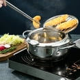 thumbnail image 3 of TidBay Stainless Steel Deep Fryer Pot with Thermometer And Oil Drip Drainer Rack Japanese Fryer Pot with Basket Oil-Proof Lid for Home Kitchen, 3 of 7
