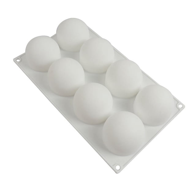 Molde de silicona para mousse de bolas semicirculares de 8 piezas, molde de pastel de postre francés semicircular tridimensional, molde de chocolate hecho a mano