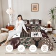 thumbnail image 3 of Castle Fairy Rustic Deer Hunting Full Size Comforter Sets 3-Piece,Vintage Checkered Camo Bedding Comforter Set,Gray Black White,Black Reversible,1 Comforter and 2 Pillowcases, 3 of 6
