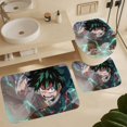 thumbnail image 6 of My Hero Academia 4 Pcs Bathroom Shower Curtain Set with Rugs(Bath Mat,U Shape Mat, Toilet Lid Cover Mat) Bathroom Accessory Sets, 6 of 8