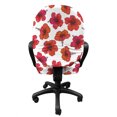 thumbnail image 3 of Floral Office Chair Slipcover, Garden Art High Detail Hibiscus Flowers Exotic Botany in Warm Colors Print, Protective Stretch Decorative Fabric Cover, Standard Size, Vermilion and White, by Ambesonne, 3 of 5
