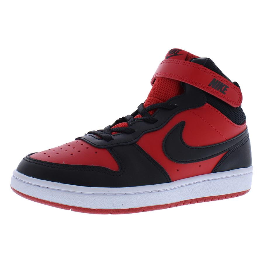 NIKE Court Borough Mid 2 Boys CD7783-602 (University RED/Black-WH), Size 11