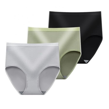 

Womens Underwear - Polyester Spandex Underwear for Women High Waist Underwear Seamles Briefs Panties Regular and Plus Size(3-Packs)